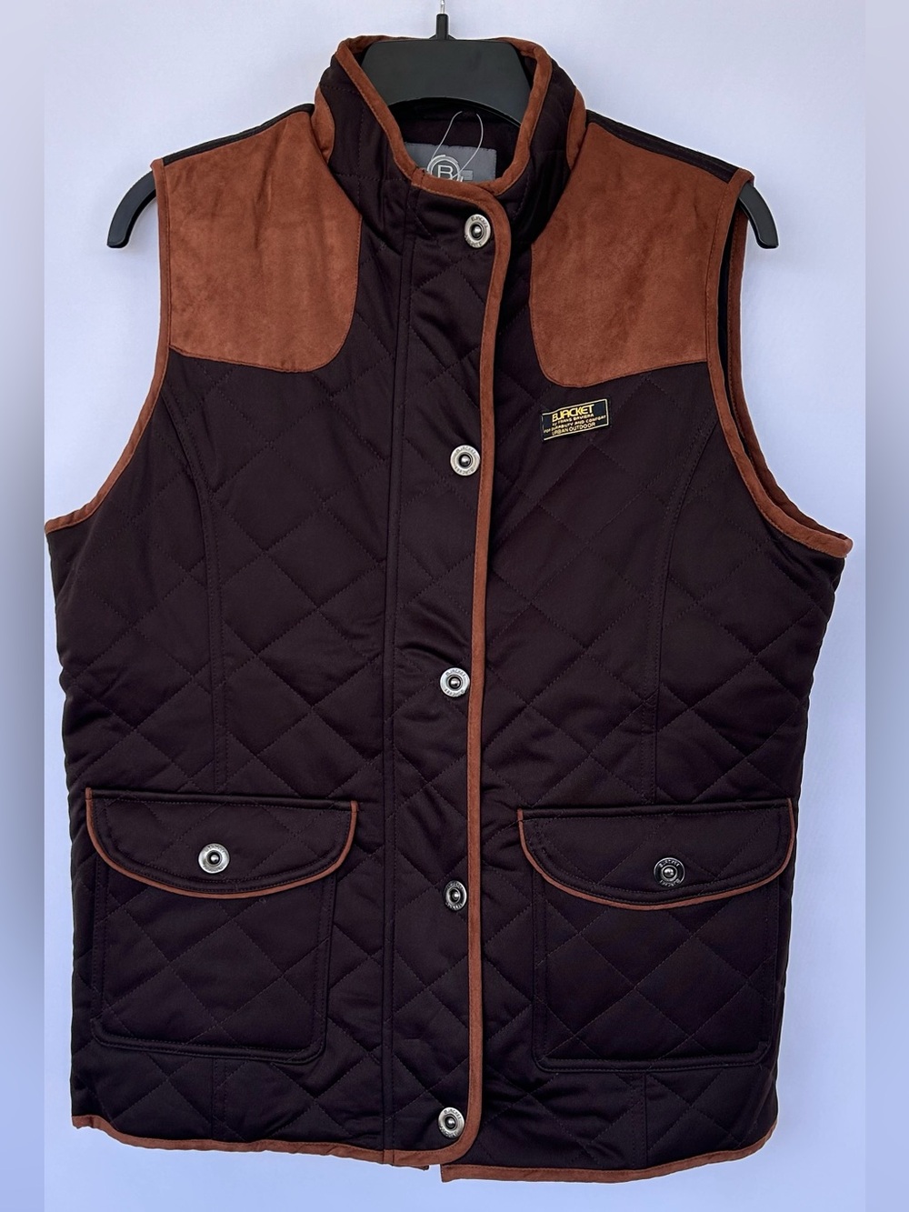 BJacket Men’s Urban Outdoor Quilted Vest by Frans Baviera Diamond Stitch Large